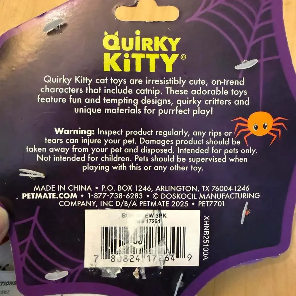 Quirky Kitty Boo Brew Catnip Toy 3-Pack Halloween